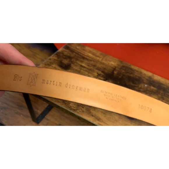 Martin Dingman Men's Black Leather Belt Excellent Used Condtion American Made 44 - Picture 2 of 4